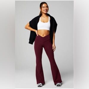 NWT- Fabletics HW Crossover Flare -MERLOT (32”) REGULAR INSEAM